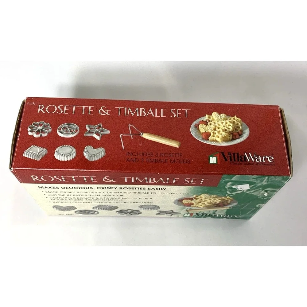 VillaWare Rosette & Timbale Set -9 Molds, 2 Tools- Orig Box - EXCELLENT‎